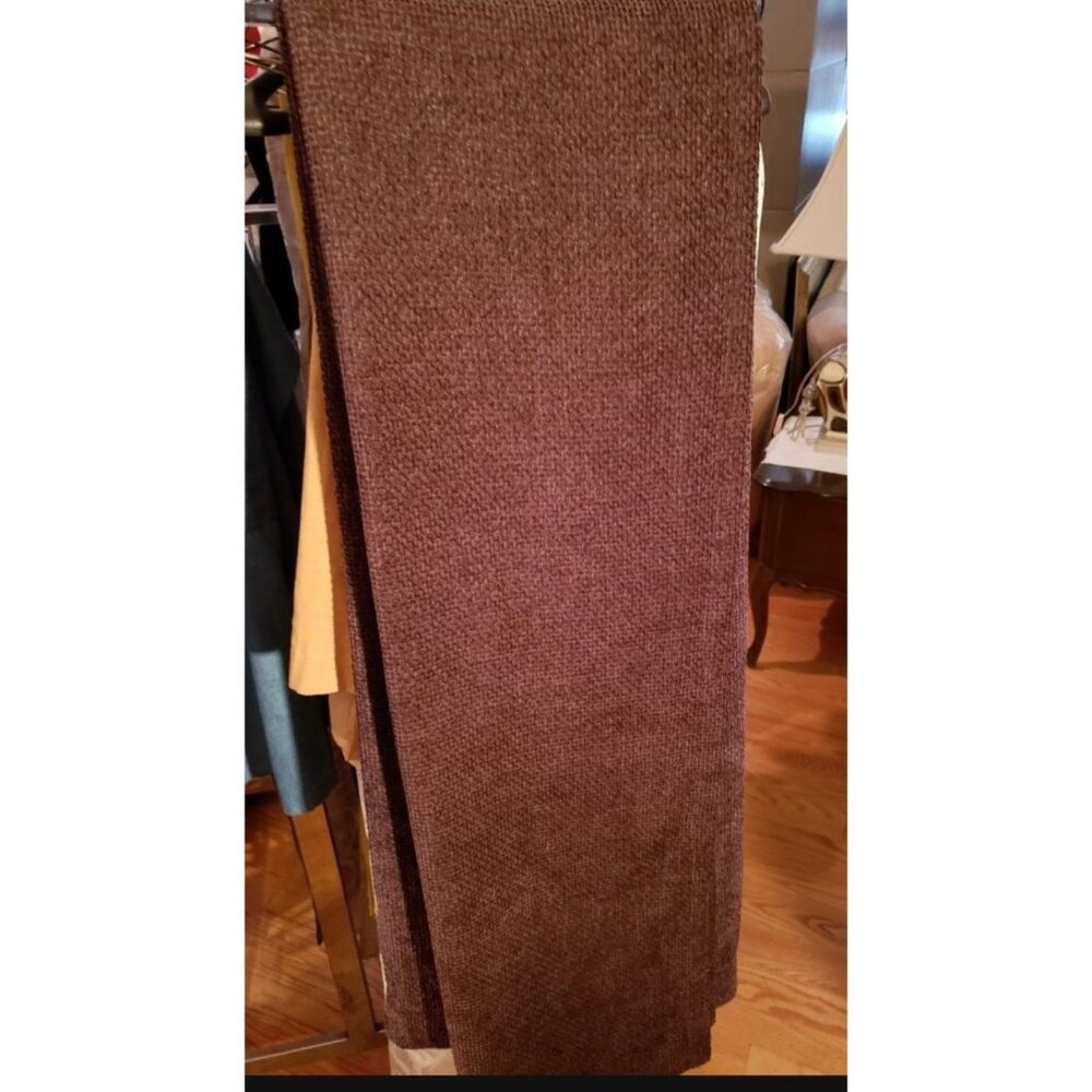 Allen & Roth heavy brown tweed curtains. 1 pair